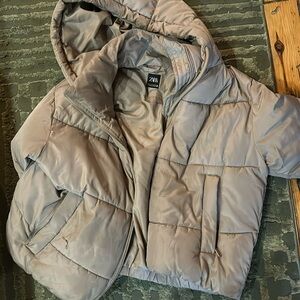 Zara taupe puffer jacket